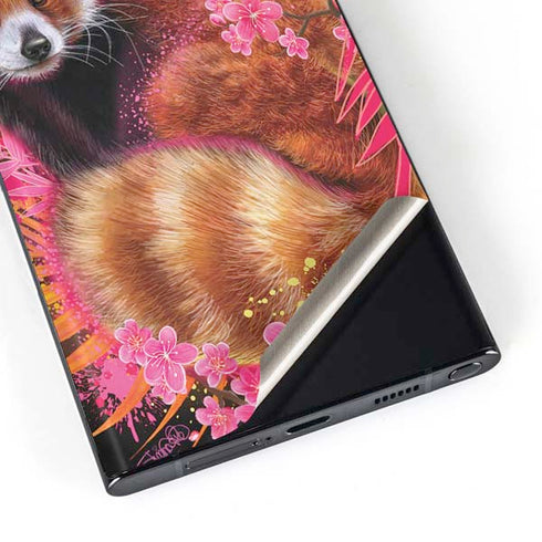 Red Panda with Flowers by Sheena Pike Galaxy Skins
